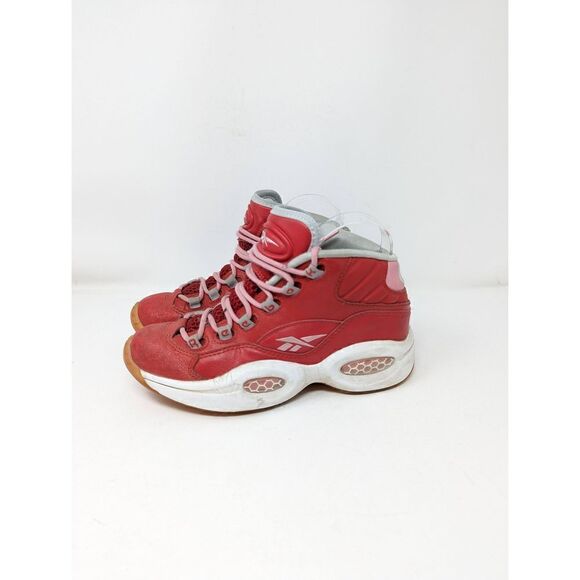 Reebok Question Mid Girls M44062 Scarlet Light Pink White - Picture 7 of 9